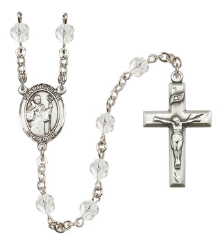 Silver-Plated 6mm Saint Augustine  Engraved Catholic Rosaries