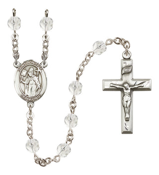 Silver-Plated 6mm Saint Boniface  Engraved Catholic Rosaries