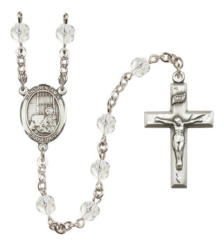 Silver-Plated 6mm Saint Benjamin  Engraved Catholic Rosaries