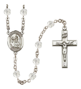 Silver-Plated 6mm Saint Catherine of Siena  Engraved Catholic Rosaries