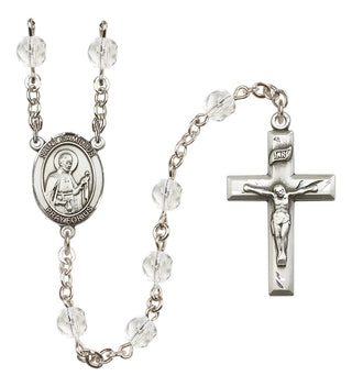 Silver-Plated 6mm Saint Camillus of Lellis  Engraved Catholic Rosaries