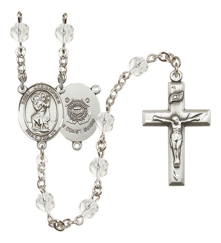 Silver-Plated 6mm Saint Christopher / Coast Guard Rosary