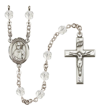 Silver-Plated 6mm Saint Dennis  Engraved Catholic Rosaries