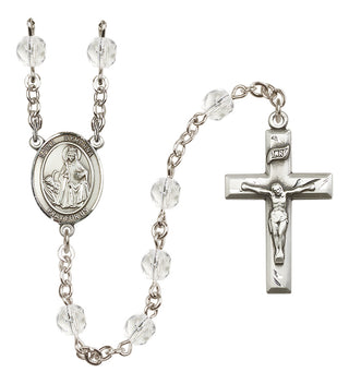 Silver-Plated 6mm Saint Dymphna  Engraved Catholic Rosaries