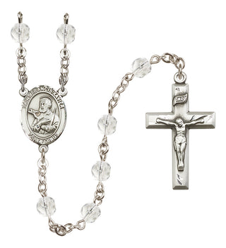 Silver-Plated 6mm Saint Francis Xavier  Engraved Catholic Rosaries