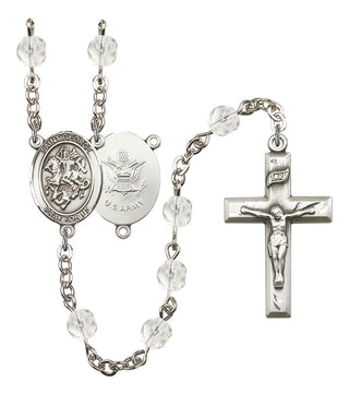 Saint George and Army Rosary with Crystal Beads