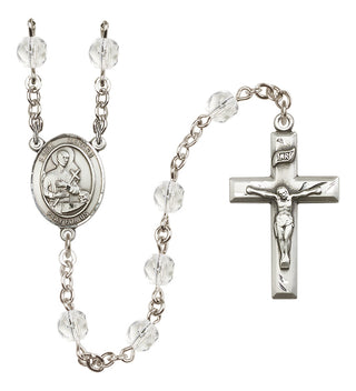 Silver-Plated 6mm Saint Gerard Majella  Engraved Catholic Rosaries