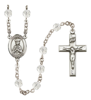 Silver Plated 6mm Fire Polished Saint Henry II Rosary in Crystal
