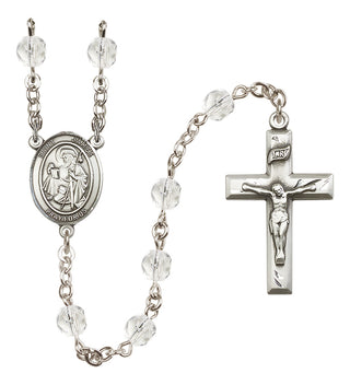 Silver Plated 6mm Fire Polished Saint James the Greater Rosary in Crystal