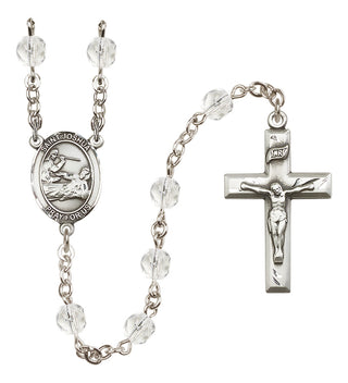 Silver-Plated 6mm Saint Joshua  Engraved Catholic Rosaries