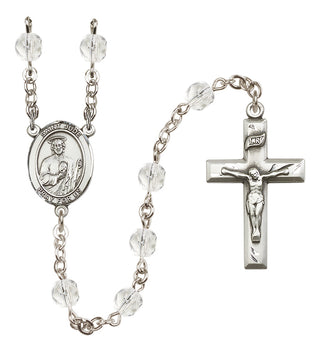 Silver-Plated 6mm Saint Jude Thaddeus  Engraved Catholic Rosaries