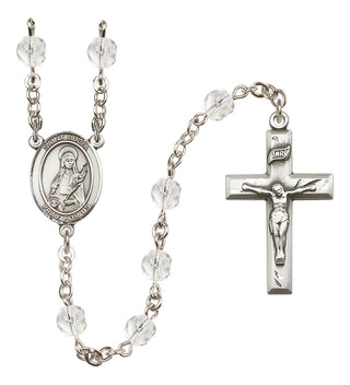 Silver Plated 6mm Fire Polished Saint Lucia of Syracuse Rosary in Crystal