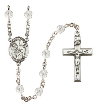 Silver Plated 6mm Fire Polished Saint Mary Magdalene Rosary in Crystal