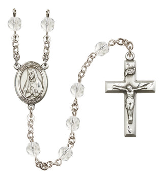 Silver-Plated 6mm Saint Martha  Engraved Catholic Rosaries