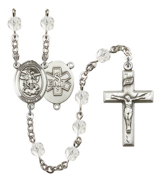 Saint Michael and EMT Rosary with Crystal Beads