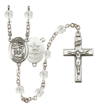 Silver-Plated 6mm Saint Michael / Army Rosary