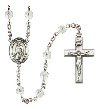 Silver Plated 6mm Fire Polished Saint Peregrine Laziosi Rosary in Crystal