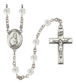 Silver-Plated 6mm Saint Peter the Apostle  Engraved Catholic Rosaries