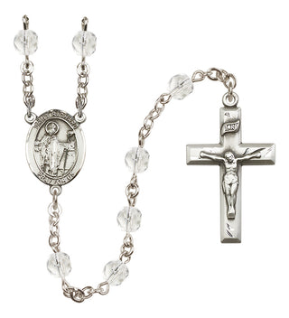 Silver-Plated 6mm Saint Richard  Engraved Catholic Rosaries