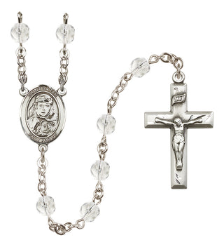 Silver-Plated 6mm Saint Sarah  Engraved Catholic Rosaries