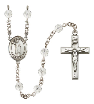 Silver-Plated 6mm Saint Stephen the Martyr  Engraved Catholic Rosaries