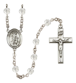 Silver-Plated 6mm Guardian Angel w/Child  Engraved Catholic Rosaries