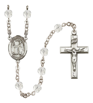 Silver-Plated 6mm Saint Valentine of Rome  Engraved Catholic Rosaries