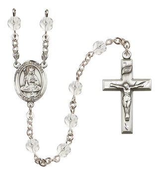 Silver-Plated 6mm Saint Walburga  Engraved Catholic Rosaries