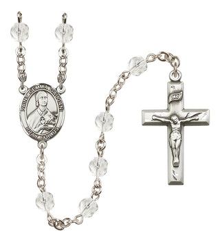 Silver Plated 6mm Fire Polished Saint Gemma Galgani Rosary in Crystal