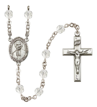 Silver-Plated 6mm Saint Marcellin Champagnat  Engraved Catholic Rosaries