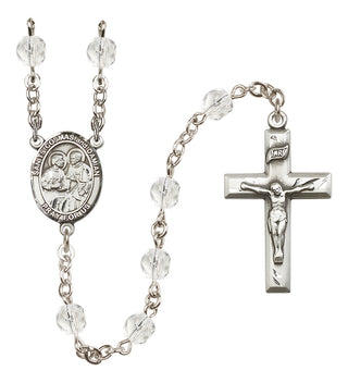 Silver-Plated 6mm Saints Cosmas & Damian  Engraved Catholic Rosaries