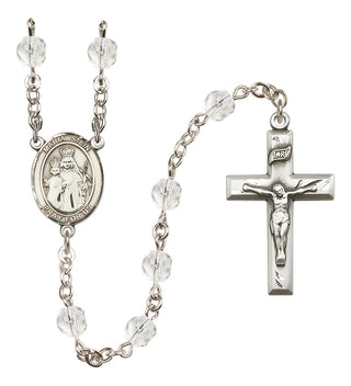 Silver Plated 6mm Fire Polished Maria Stein Rosary in Crystal