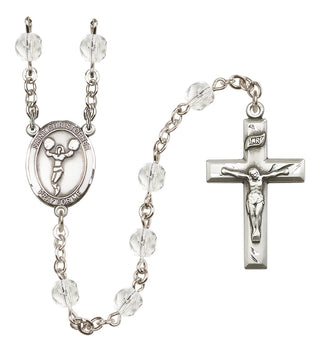 Silver-Plated 6mm Saint Christopher/Cheerleading  Engraved Catholic Rosaries