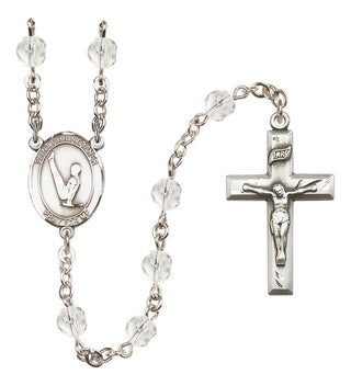 Silver-Plated 6mm Saint Christopher/Gymnastics  Engraved Catholic Rosaries