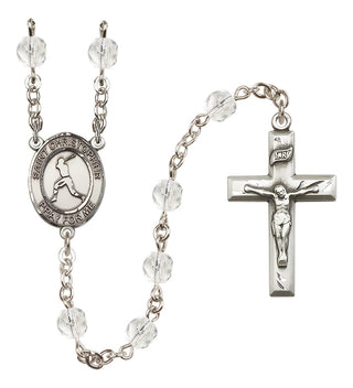 Silver-Plated 6mm Saint Christopher/Baseball Rosary