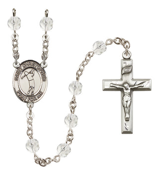 Silver-Plated 6mm Saint Christopher/Golf Rosary