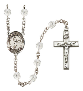 Silver-Plated 6mm Saint Christopher/Tennis Rosary