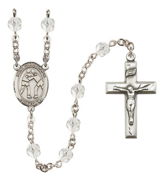 Silver-Plated 6mm Saint Christopher/Wrestling Rosary