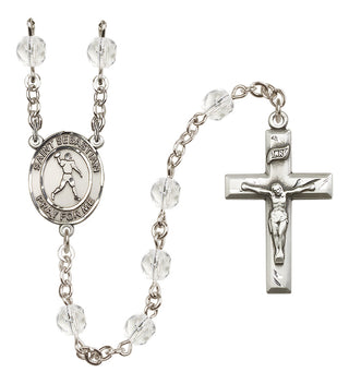 Silver-Plated 6mm Saint Sebastian/Football Rosary
