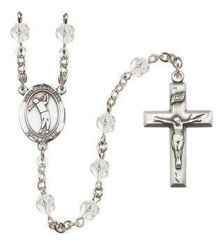 Silver-Plated 6mm Saint Sebastian/Golf Rosary