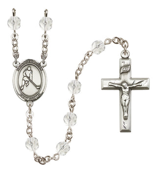 Silver-Plated 6mm Saint Sebastian/Ice Hockey Rosary