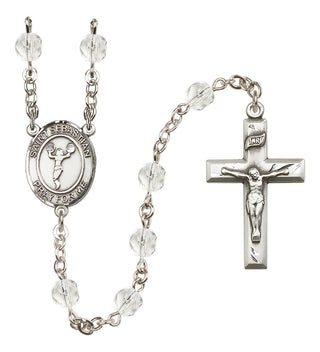 Silver-Plated 6mm Saint Sebastian/Cheerleading Rosary