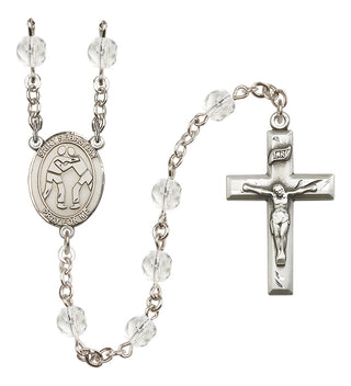 Silver-Plated 6mm Saint Sebastian/Wrestling Rosary