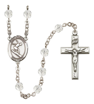 Silver-Plated 6mm Saint Sebastian/Surfing Rosary