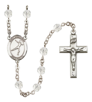 Silver-Plated 6mm Saint Sebastian/Figure Skating Rosary