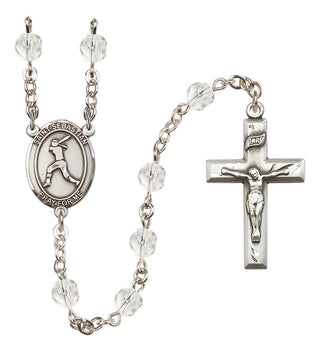 Silver-Plated 6mm Saint Sebastian / Softball Rosary