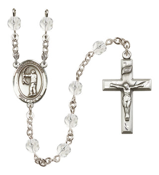 Silver-Plated 6mm Saint Sebastian / Archery Rosary