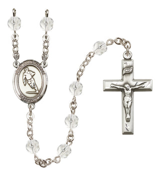 Silver-Plated 6mm Saint Christopher / Rugby Rosary
