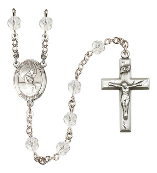 Silver-Plated 6mm Saint Christopher/Water Polo Men Rosary