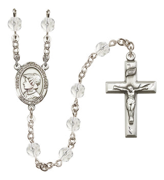 Silver-Plated 6mm Saint Elizabeth Ann Seton  Engraved Catholic Rosaries